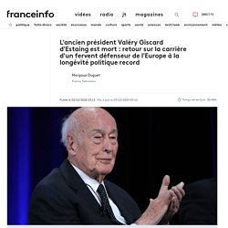 Valéry Giscard d'Estaing est mort à l'âge de 94 ans des suites du Covid-19...