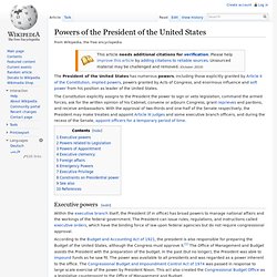 Powers of the President of the United States