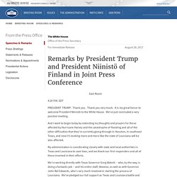 Remarks by President Trump and President Niinistö of Finland in Joint Press Conference