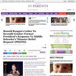 Ronald Reagan's Letter To Seventh Grader: Former President's Response To Middle Schooler's 'Disaster Relief Request' (PHOTO)