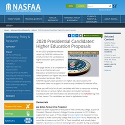 2020 Presidential Candidates' Higher Education Proposals