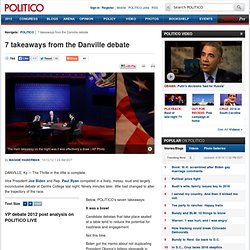 Vice presidential debate: 7 takeaways from Danville
