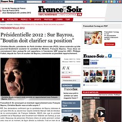 Sur Bayrou, "Boutin doit clarifier sa position"