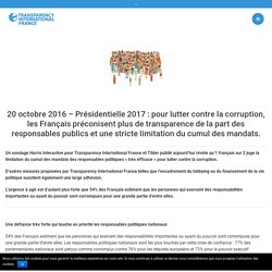 Sondage Présidentielle : les Français pour plus de transparence