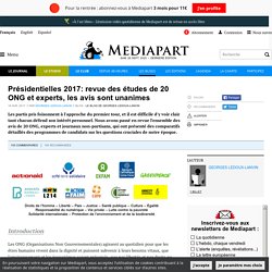 Présidentielles 2017: revue des études de 20 ONG et experts, les avis sont unanimes