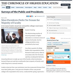 Most Presidents Favor No Tenure for Majority of Faculty - Surveys of the Public and Presidents