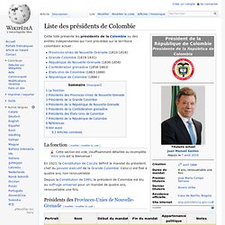 Liste des présidents de Colombie