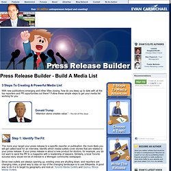 Press Release Builder - Build A Media List - (Build 200908240854
