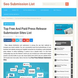 Top Free And Paid Press Release Submission Sites List - Seo Submission List