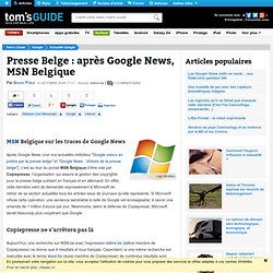 Presse Belge : après Google News, MSN Belgique