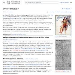 Presse féminine (Wikipédia)