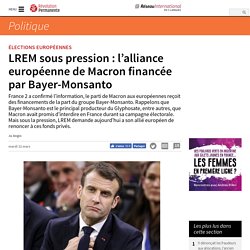 LREM sous pression : l'alliance européenne de Macron financée par Bayer-Monsanto