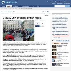 Occupy LSX criticizes British media