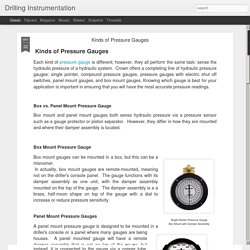 Drilling Instrumentation: Kinds of Pressure Gauges