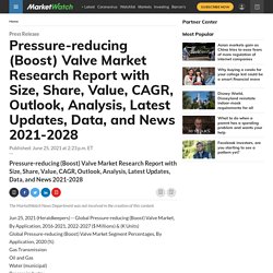 Pressure-reducing (Boost) Valve Market Research Report with Size, Share, Value, CAGR, Outlook, Analysis, Latest Updates, Data, and News 2021-2028