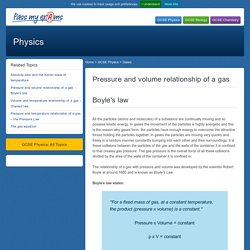 Pressure and volume relationship of a gas – Boyle's law - Pass My Exams: Easy exam revision notes for GSCE Physics