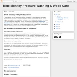 Blue Monkey Pressure Washing & Wood Care: Deck Sealing – Why Do You Need