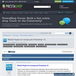 Módulo Paypal con recargo para Prestashop 1.6 - Petición de ofertas y prestaciones