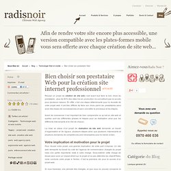 Bien choisir son prestataire Web pour son projet web ou de création de site web,agence de communication Paris Radis noir