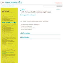 BTS Transport et Prestations logistiques - CFA Ferroviaire