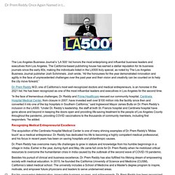 Dr Prem Reddy Once Again Named in the Prestigious LA 500 list of Business Leaders