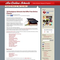 16 Prestigious Schools that Offer Free Online Classes