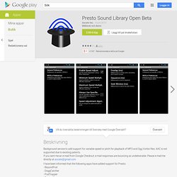 Presto Sound Library Open Beta