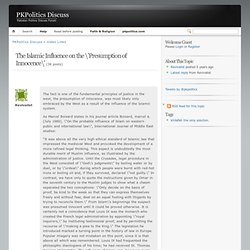 The Islamic Influence on the \'Presumption of Innocence\' « PKPolitics Discuss