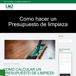 Como hacer un Presupuesto de limpieza - Limpiezas LM2