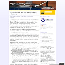 Capitol Records Prevails in ReDigi Case