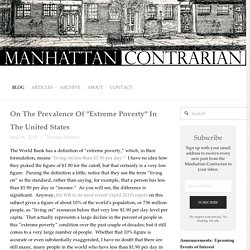 On The Prevalence Of "Extreme Poverty" In The United States