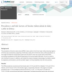 BMC 25/05/16 Prevalence and risk factors of bovine tuberculosis in dairy cattle in Eritrea
