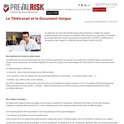 PREVALRISK - Actualités - Le Télétravail et le Document Unique