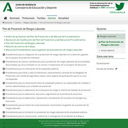 Plan de Prevención de Riesgos Laborales - Consejería de Educación y Deporte