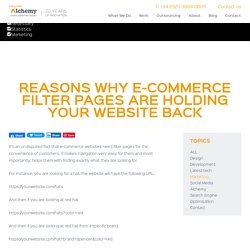Prevent E-Commerce Filter Pages from Holding Your Website Back – Alchemy Intercative