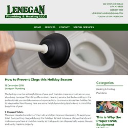 How to Prevent Clogs this Holiday Season – Lenegan