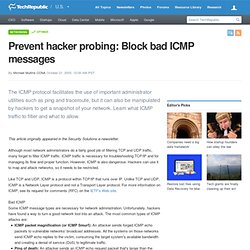 Prevent hacker probing: Block bad ICMP messages