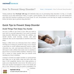 How To Prevent Sleep Disorder - Net Med Store USA
