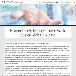 Quake Global - Preventative Maintenance with Quake Global in 2020