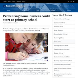 Preventing homelessness could start at primary school