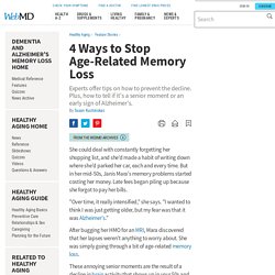 Preventing Memory Loss With Aging