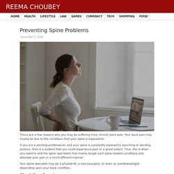Preventing Spine Problems
