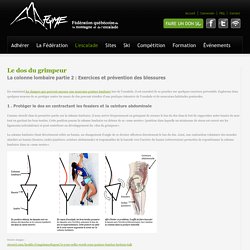 Le dos du grimpeur - La colonne lombaire : exercices et prévention des blessures - FQME : Escalade, Compétition, Formation, Parois au Québec