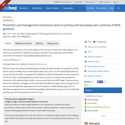 Prevention and management of pressure ulcers in primary and secondary care: summary of NICE guidance