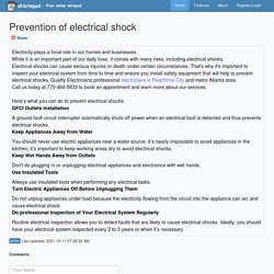 Prevention of electrical shock