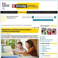 Prévention du décrochage scolaire et continuité pédagogique - Onisep