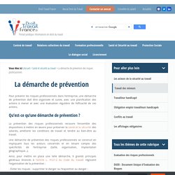 La démarche de prévention des risques professionnels