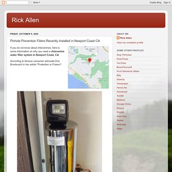 Rick Allen: Pinhole Prevention Filters Recently Installed in Newport Coast CA