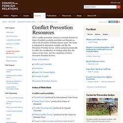 Conflict Prevention Resources