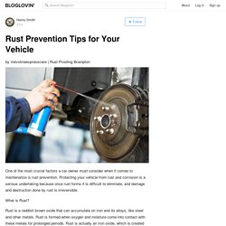 Rust Prevention Tips for Your Vehicle
